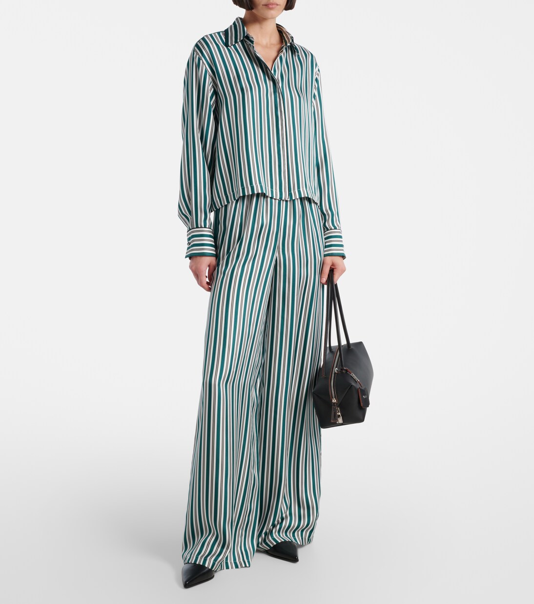 Pantalon ample Ladino rayé en soie | Max Mara