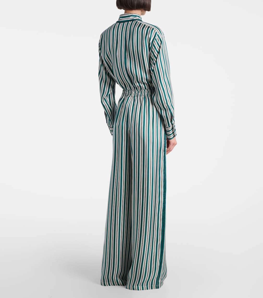 Pantalon ample Ladino rayé en soie | Max Mara