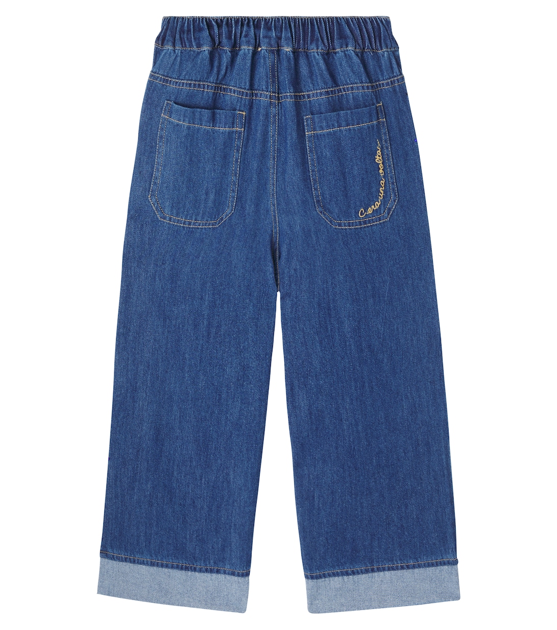 Suri embroidered pleated wide-leg jeans | C'era Una Volta