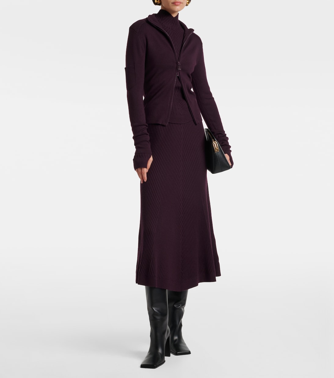 Wool-blend zip-up sweater | Victoria Beckham