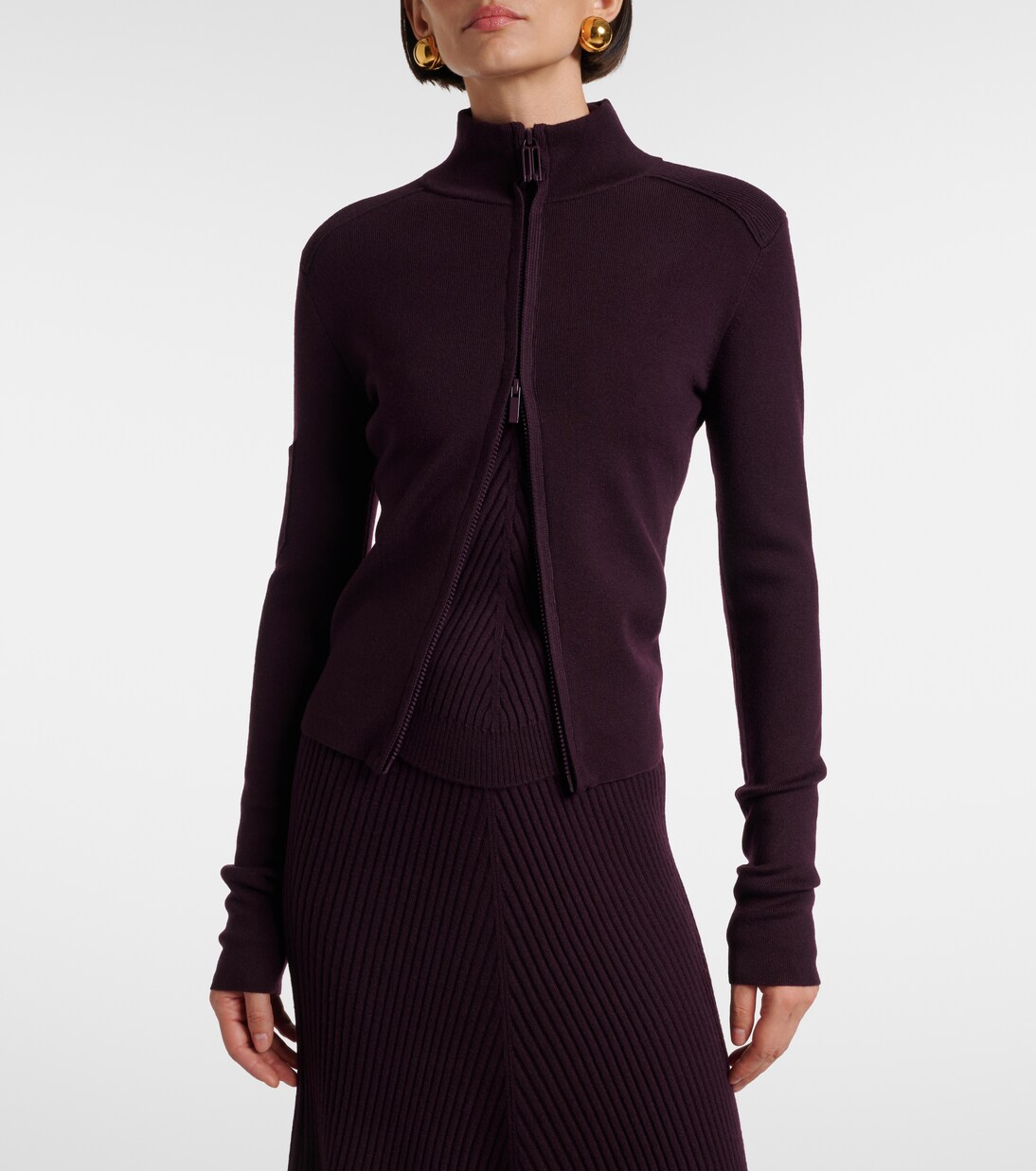 Wool-blend zip-up sweater | Victoria Beckham