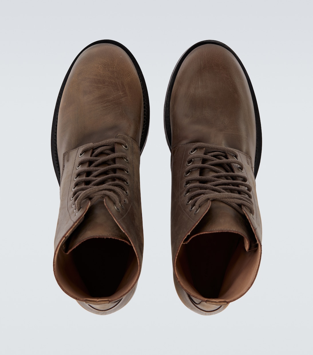 Distressed leather combat boots | The Row