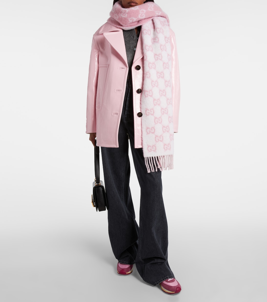 GG alpaca and wool-blend scarf | Gucci