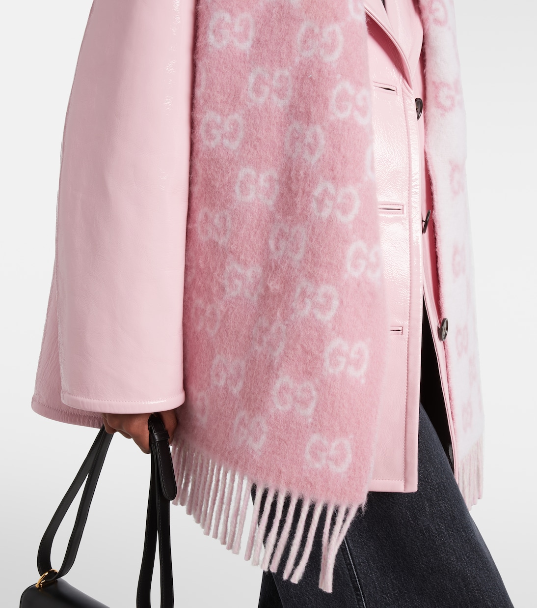 GG alpaca and wool-blend scarf | Gucci