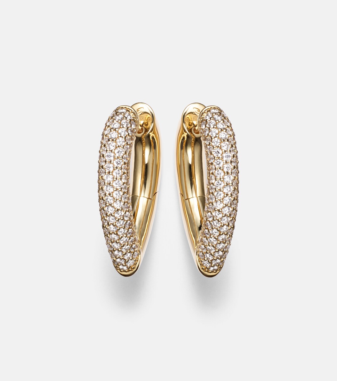 Drop Link Medium 18kt gold earrings with diamonds | Engelbert