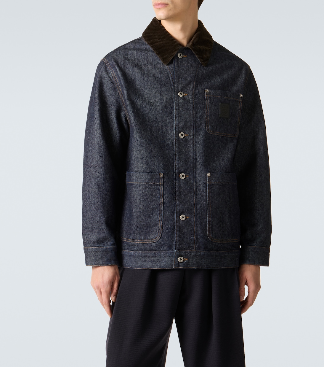 Corduroy-trimmed denim jacket | Loewe