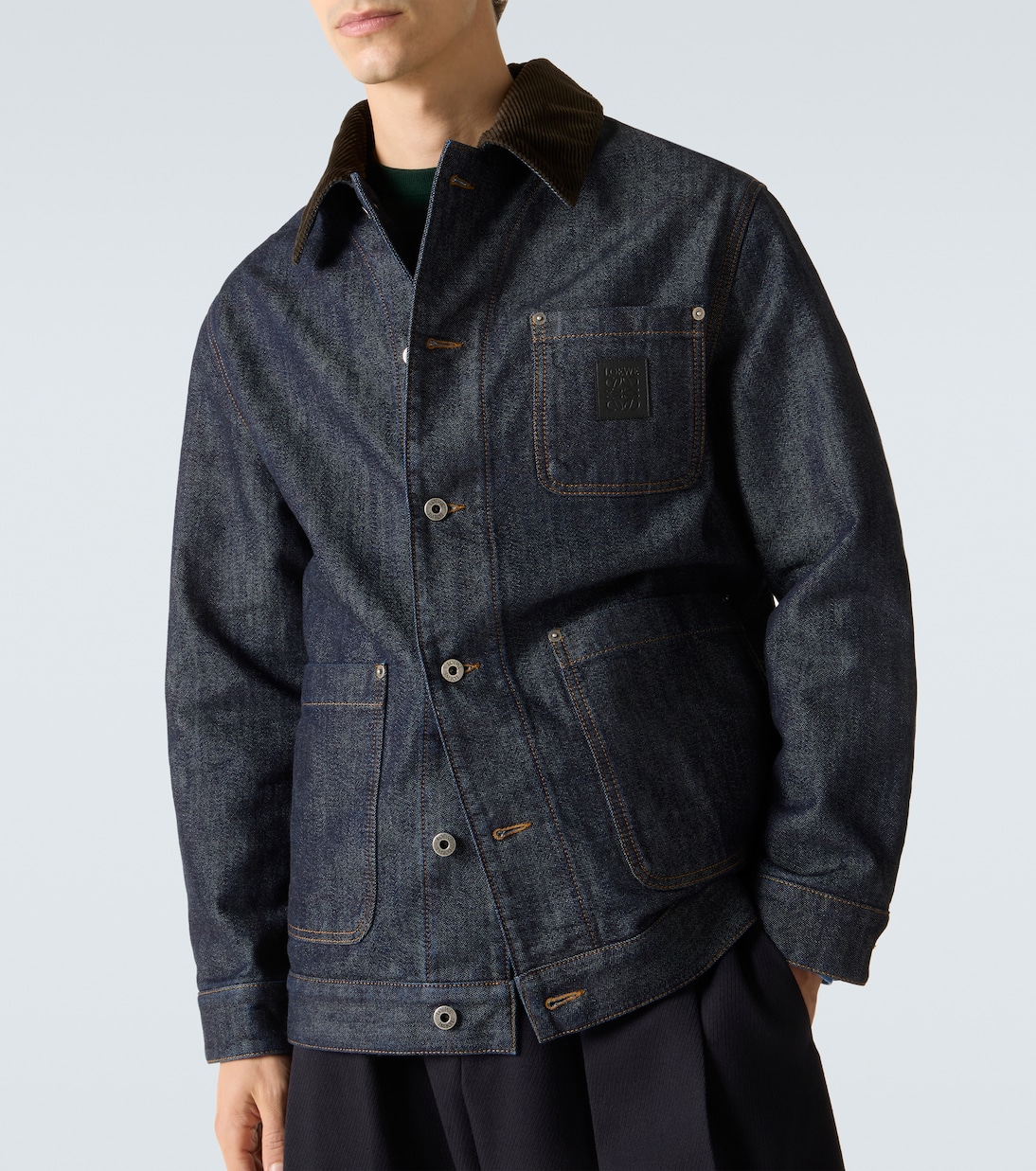Corduroy-trimmed denim jacket | Loewe