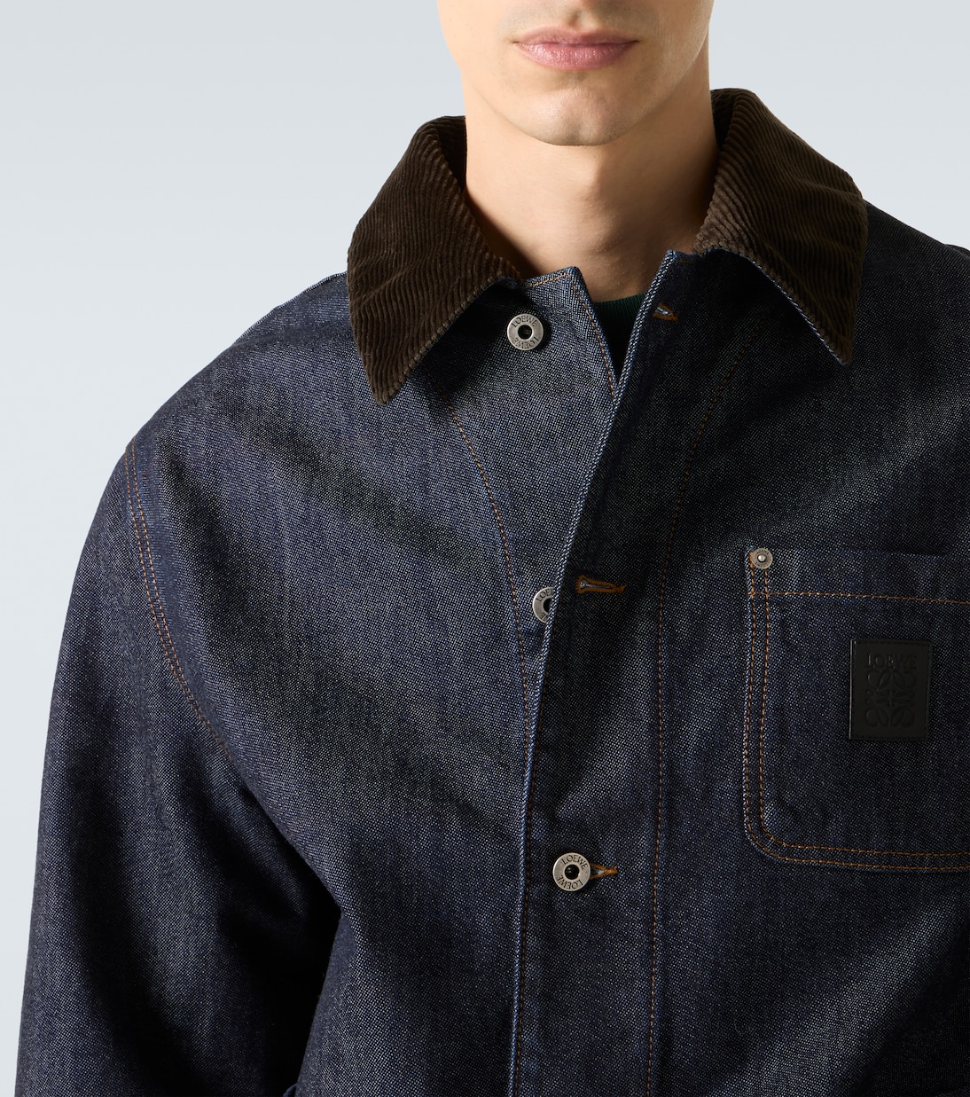 Corduroy-trimmed denim jacket | Loewe