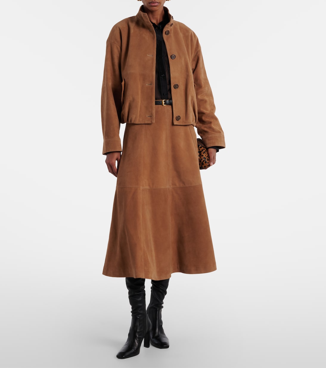 Bonnie suede midi skirt | Simkhai