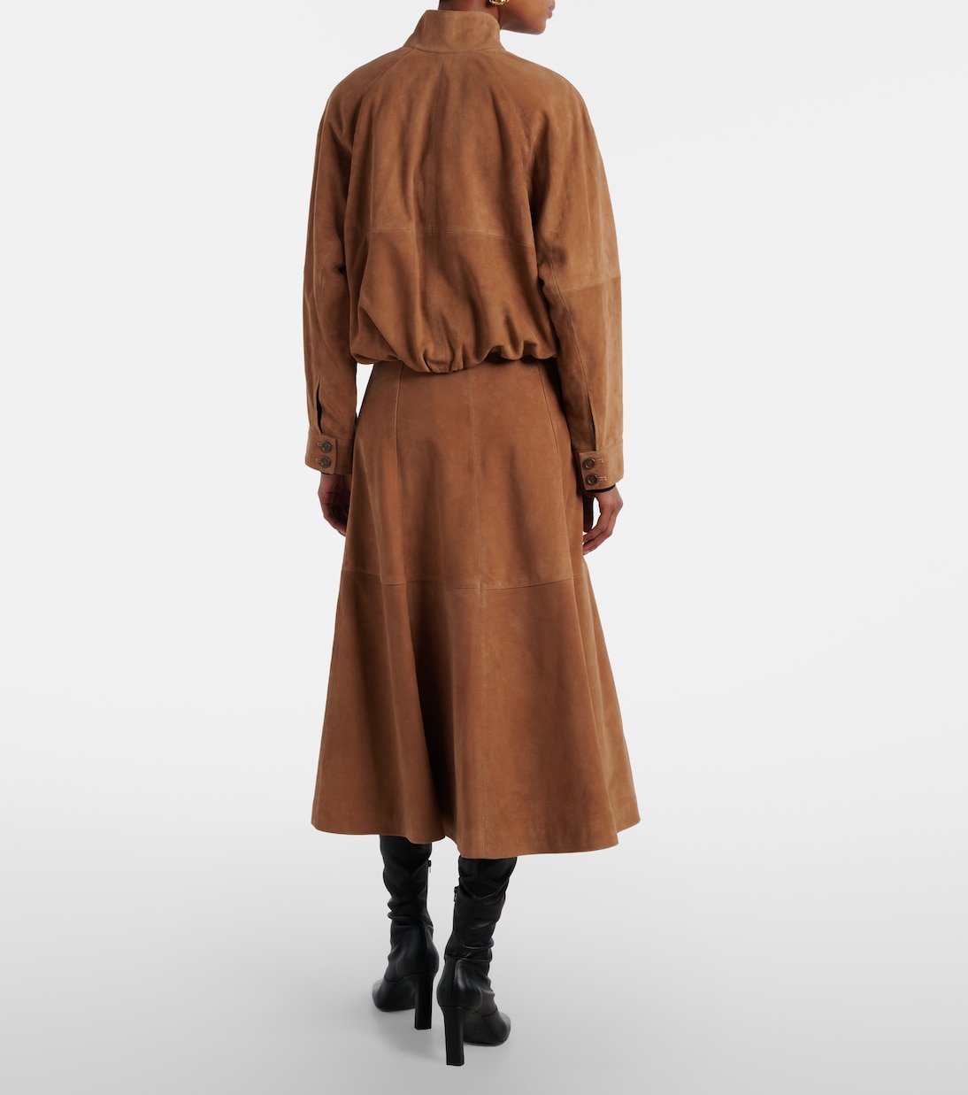 Bonnie suede midi skirt | Simkhai