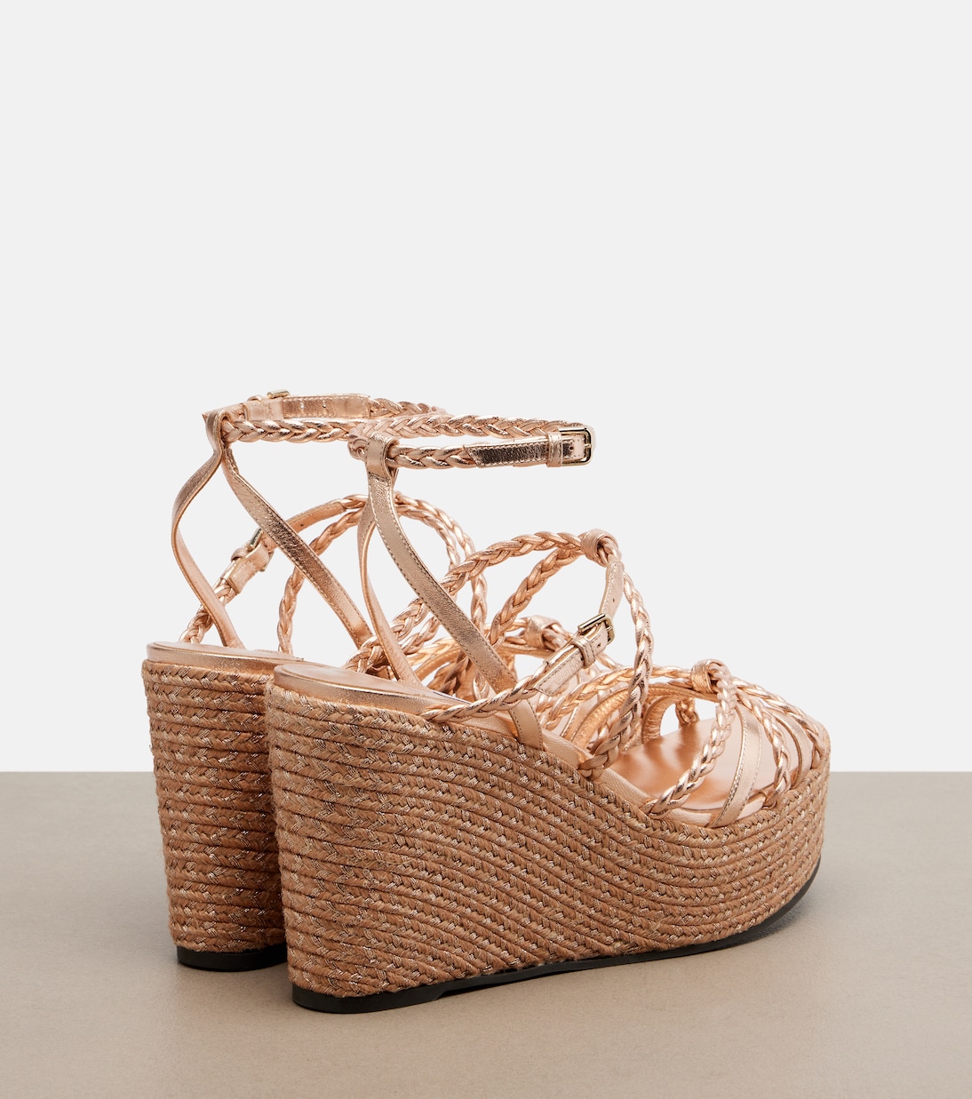 Nyra braided leather espadrille wedges | Jimmy Choo