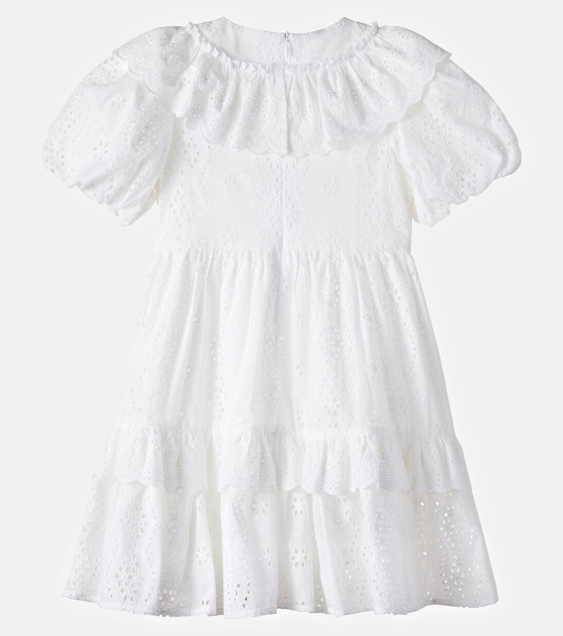 Broderie anglaise ruffled cotton dress | Petite Amalie  
