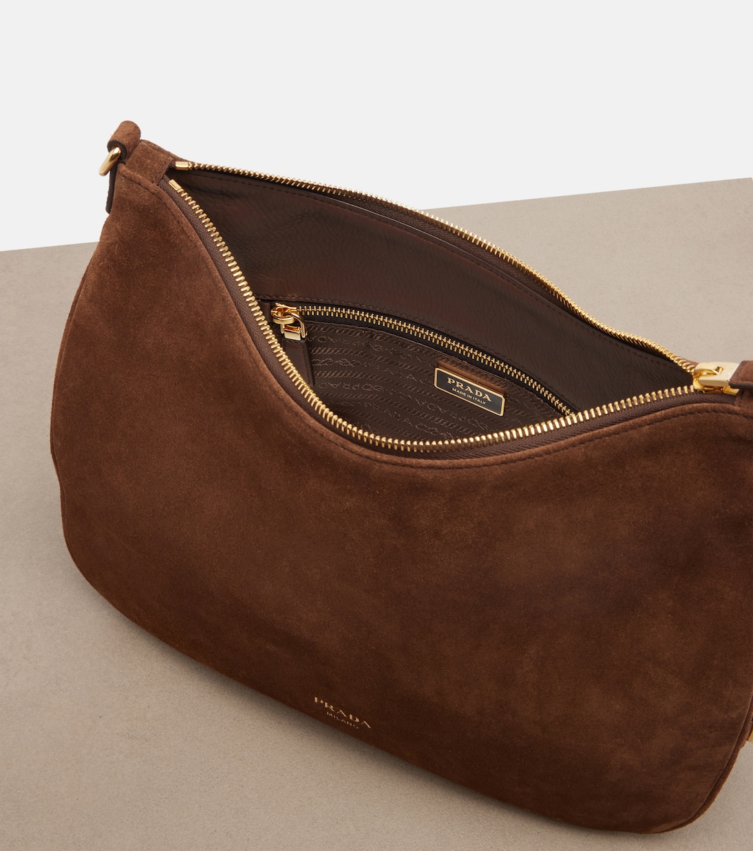 Prada Aimée Large suede shoulder bag | Prada