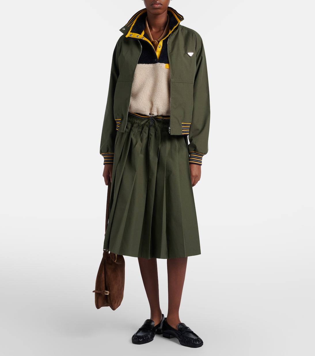 Prada Aimée Large suede shoulder bag | Prada