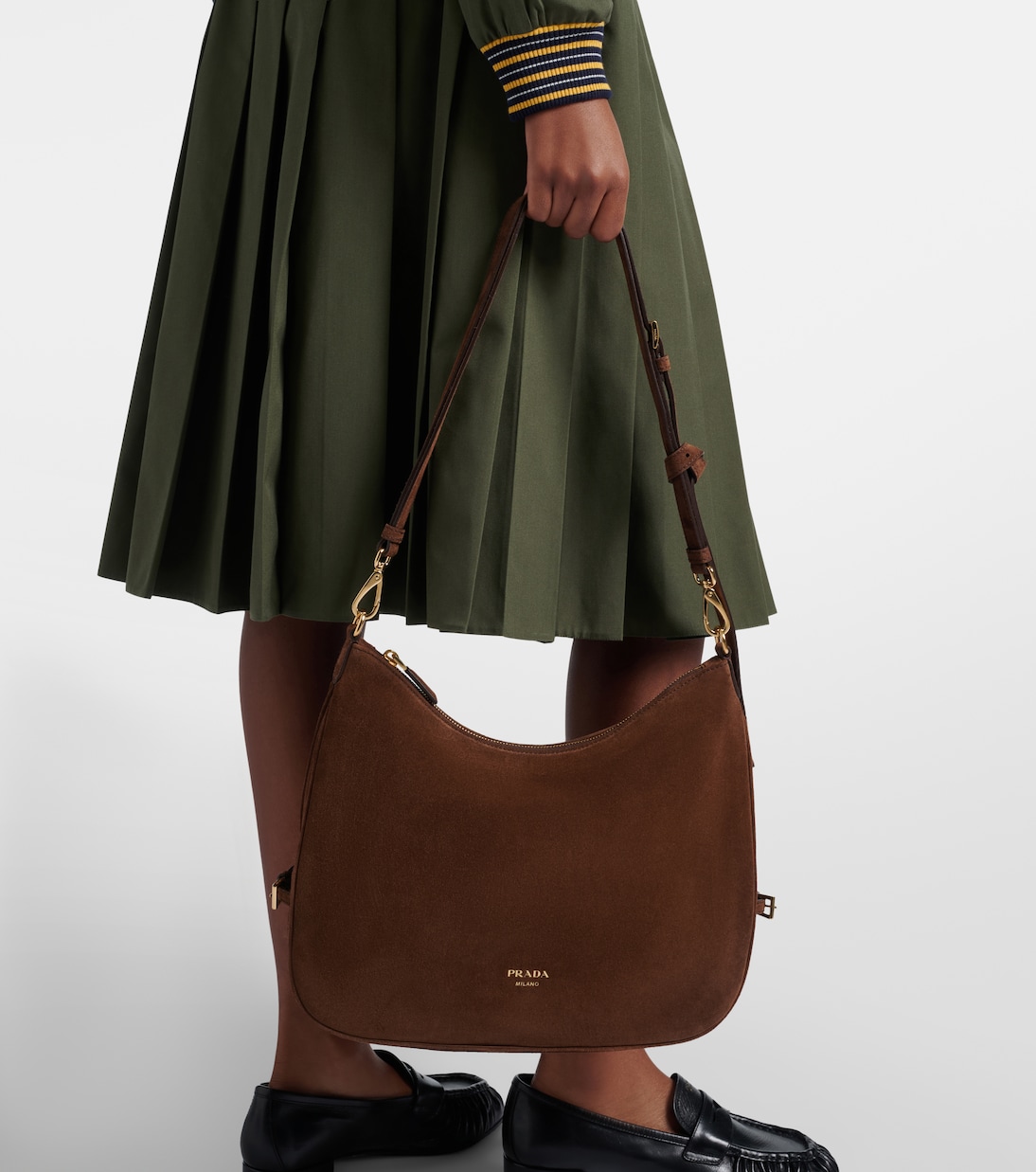 Prada Aimée Large suede shoulder bag | Prada