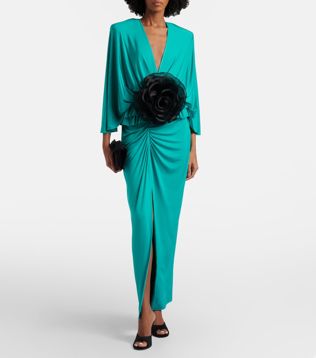 Floral-appliqué jersey maxi dress | Jacques Wei