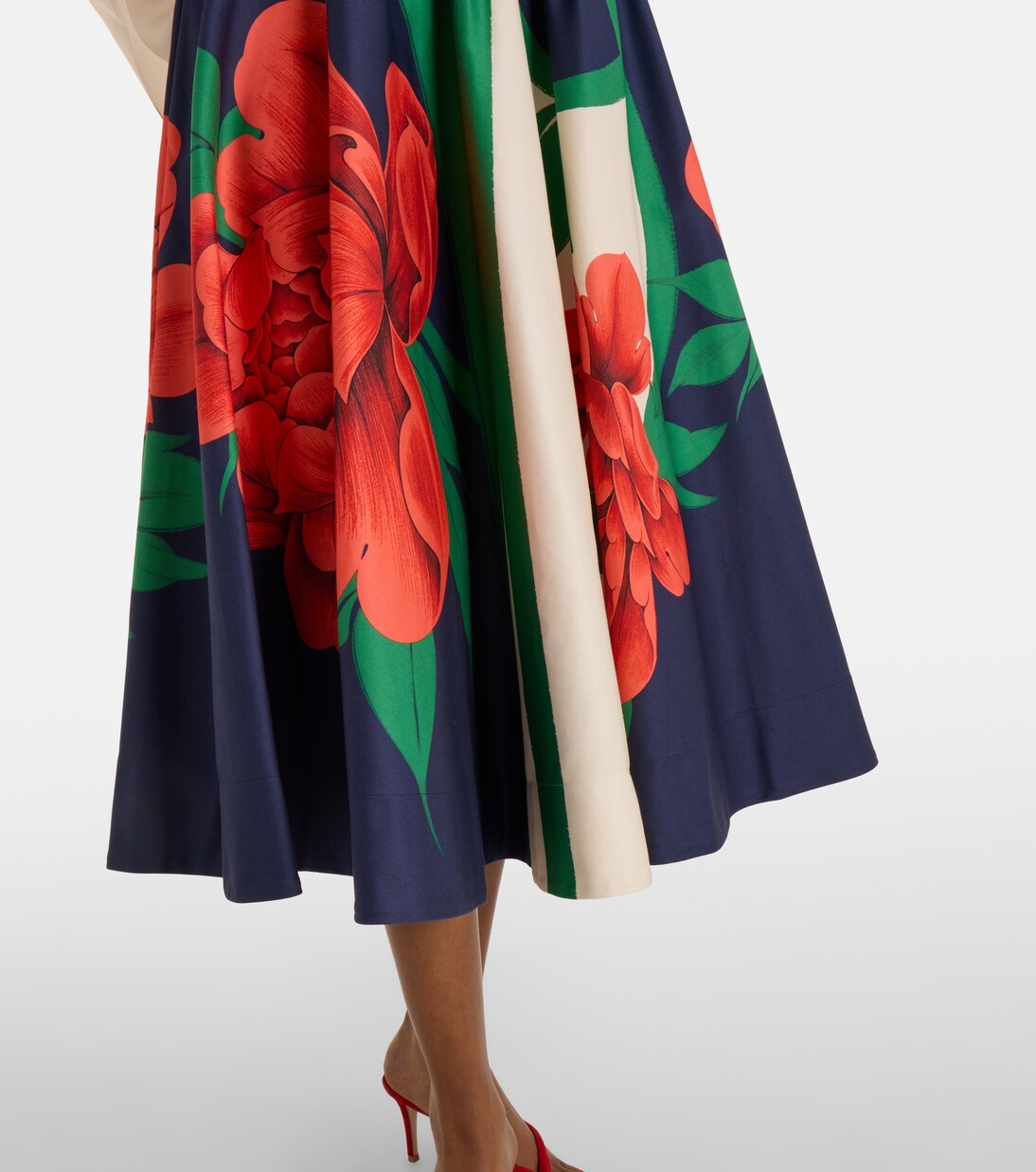 Falda midi Ballerina de algodón floral | La DoubleJ