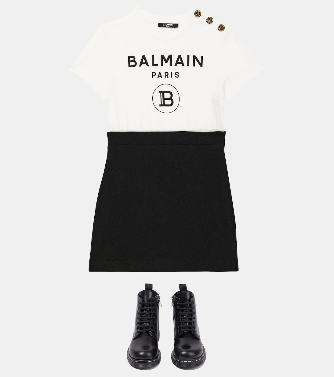 Belted silk dress | Balmain Kids