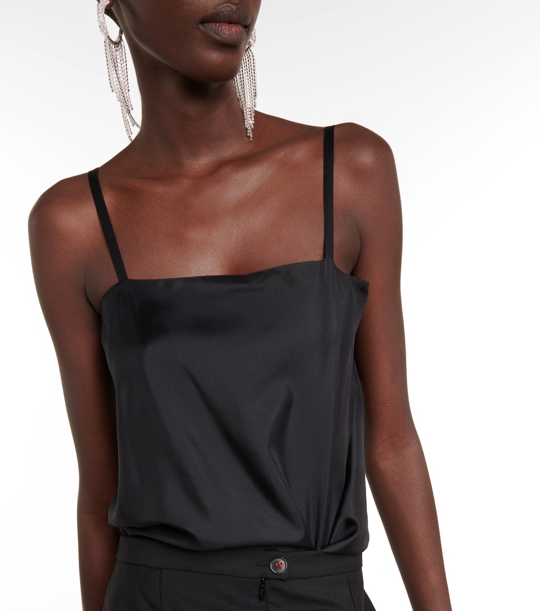 Robe midi asymétrique en laine et soie | Maison Margiela