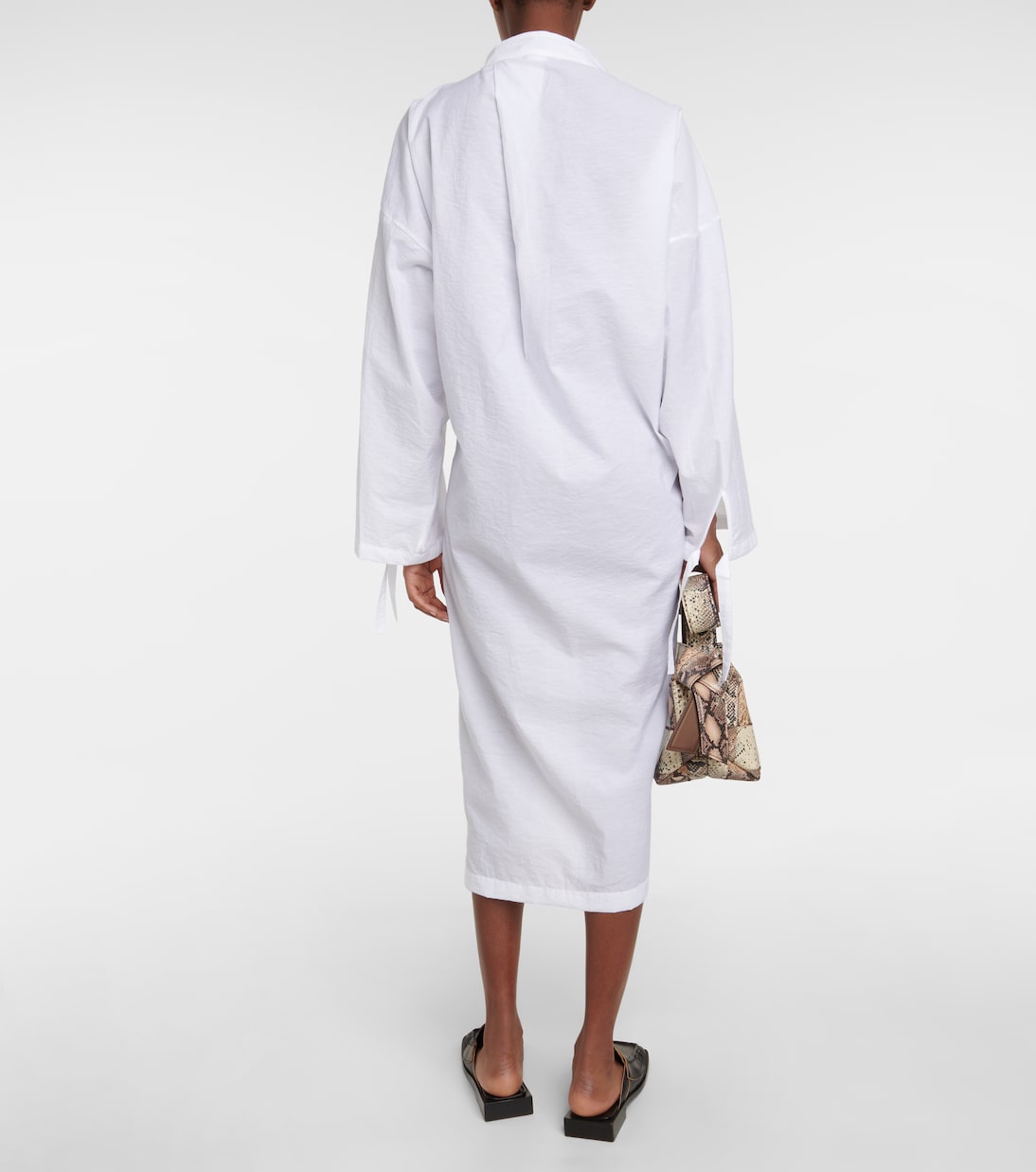 Robe chemise asymétrique en coton mélangé | Acne Studios