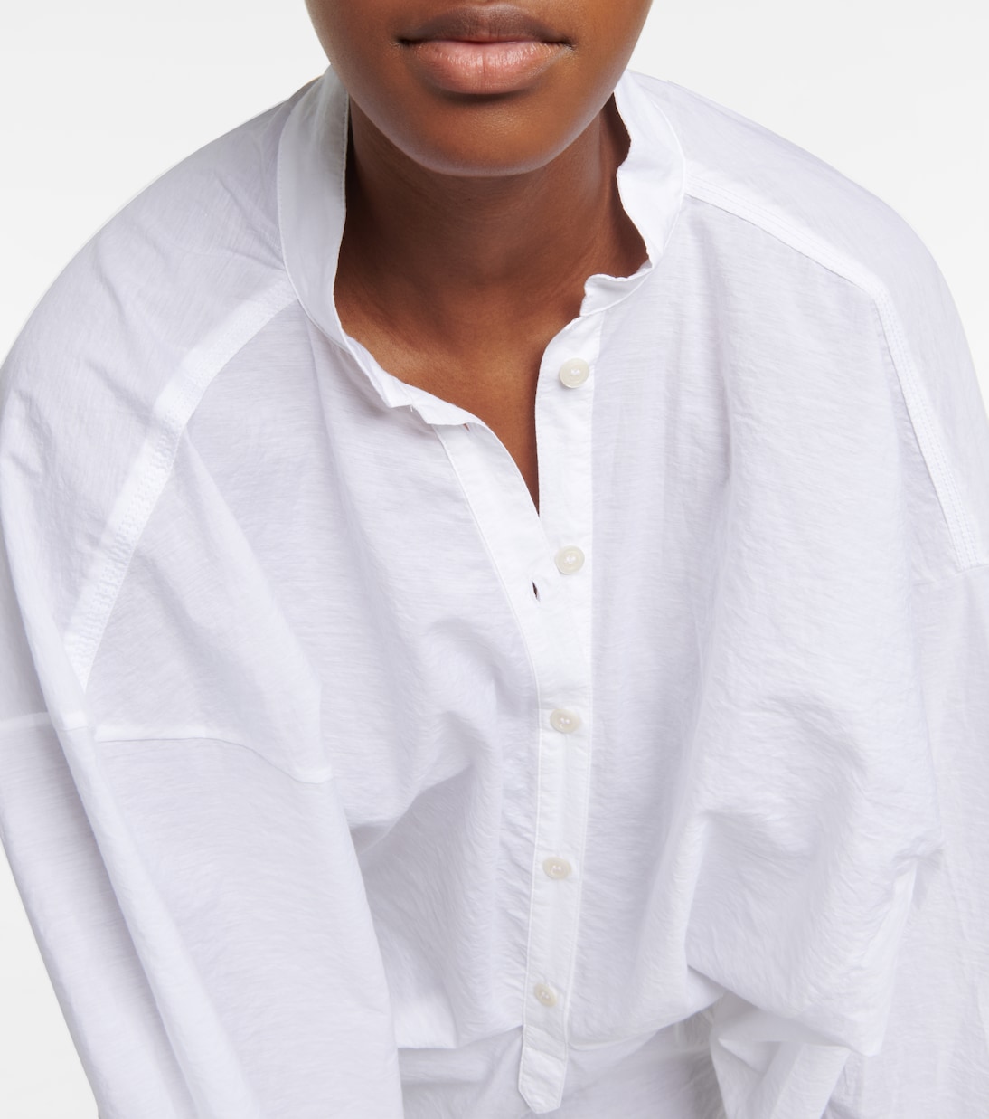 Robe chemise asymétrique en coton mélangé | Acne Studios