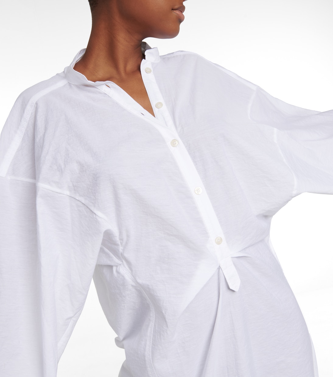Robe chemise asymétrique en coton mélangé | Acne Studios