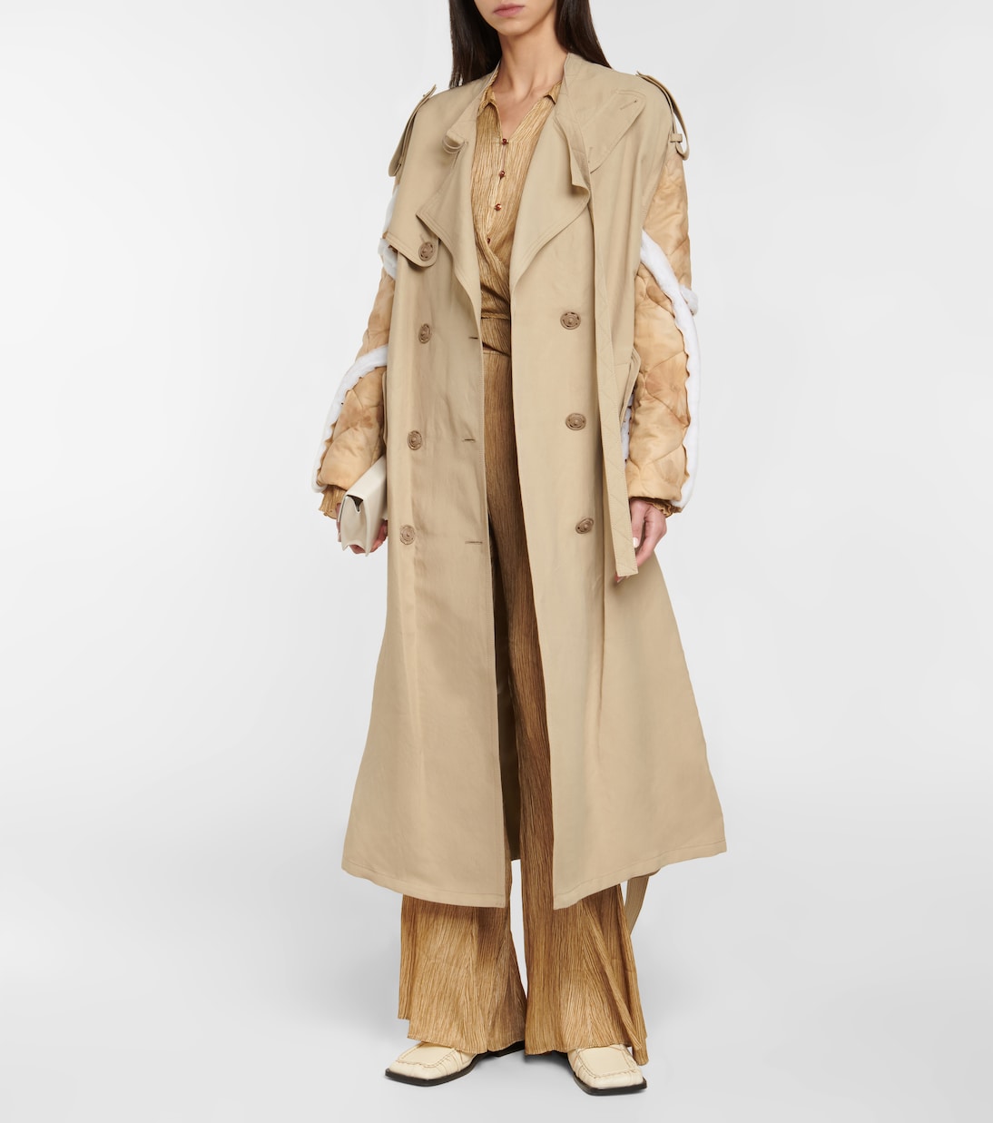 Trench coat with quilted sleeves | Acne Studios