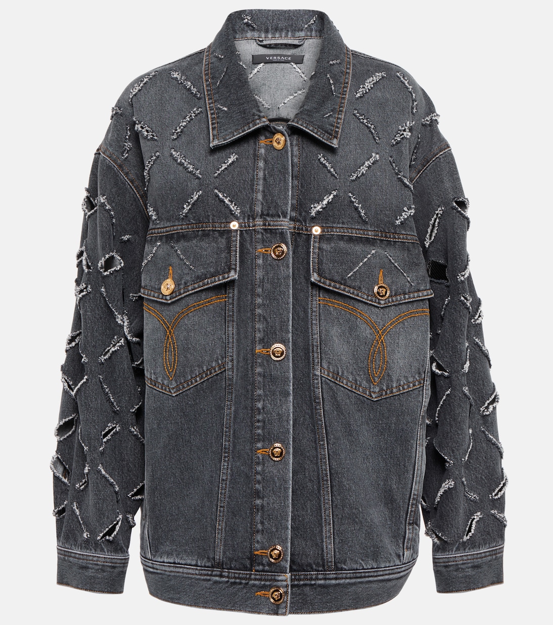 Distressed denim jacket | Versace
