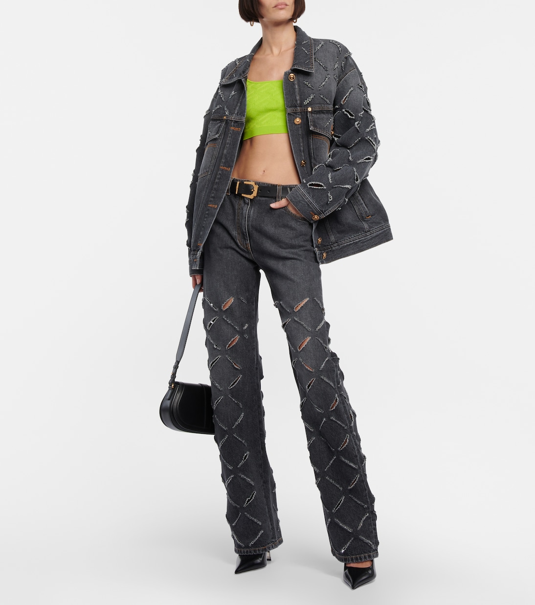 Distressed denim jacket | Versace