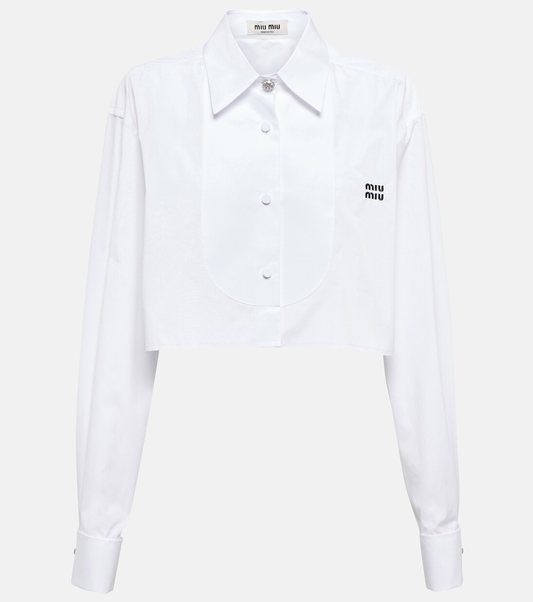 Camicia cropped in cotone | Miu Miu