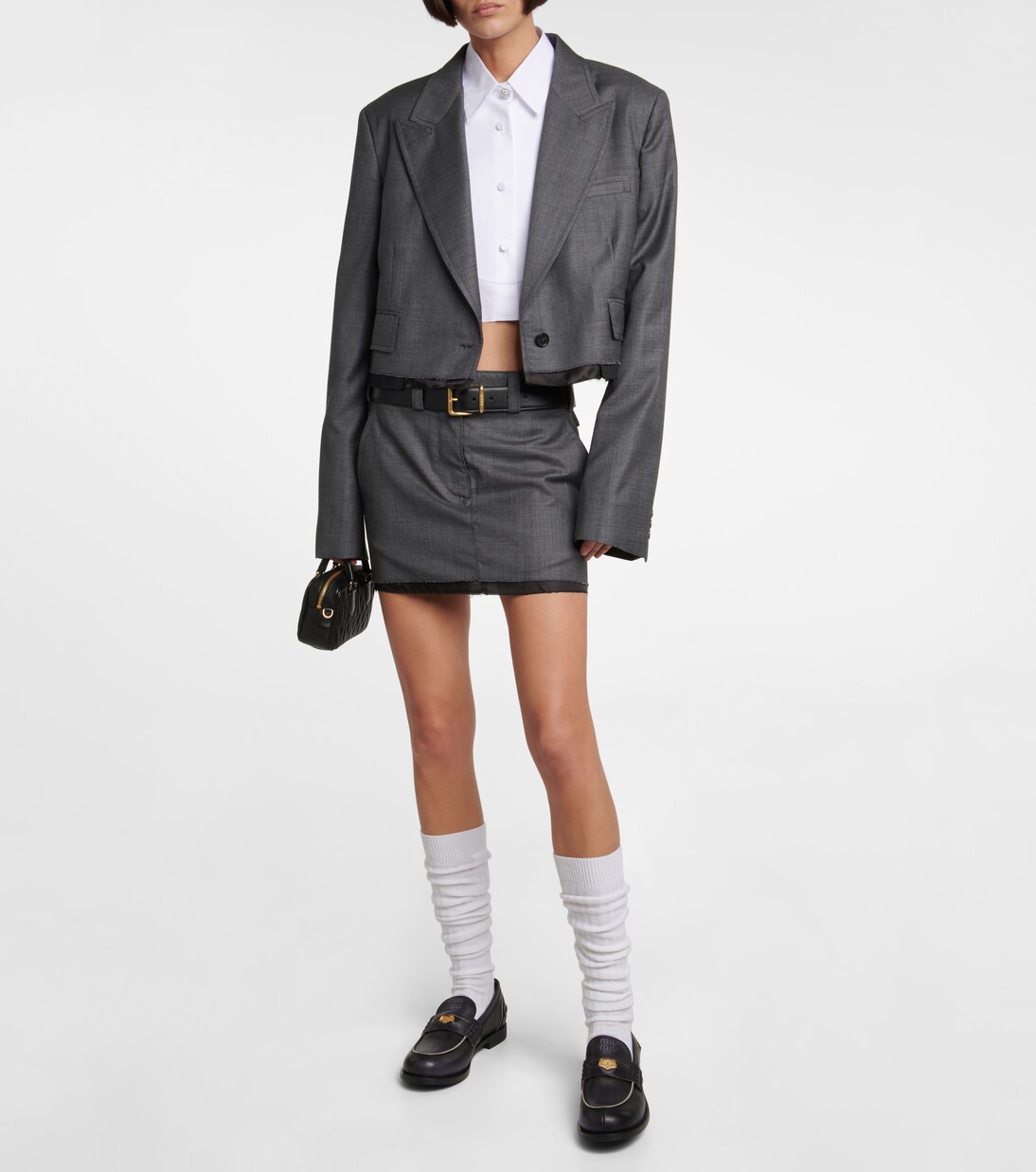 Camicia cropped in cotone | Miu Miu