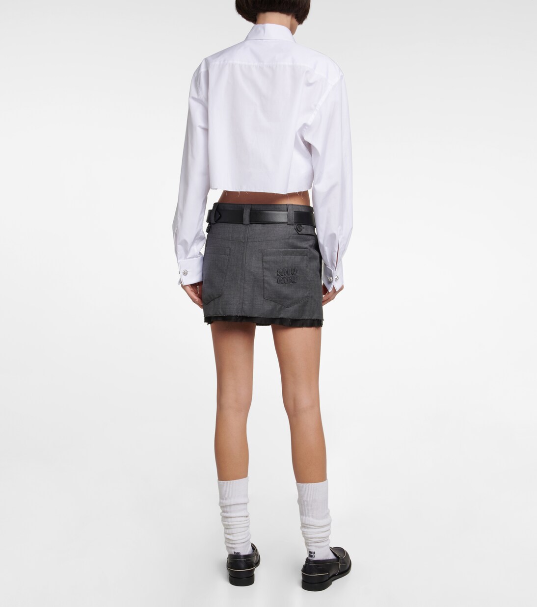 Camicia cropped in cotone | Miu Miu