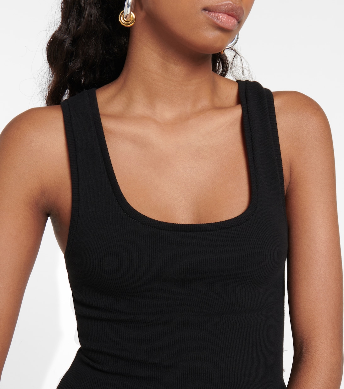 Tank top en mezcla de algodón acanalado | Wardrobe.NYC
