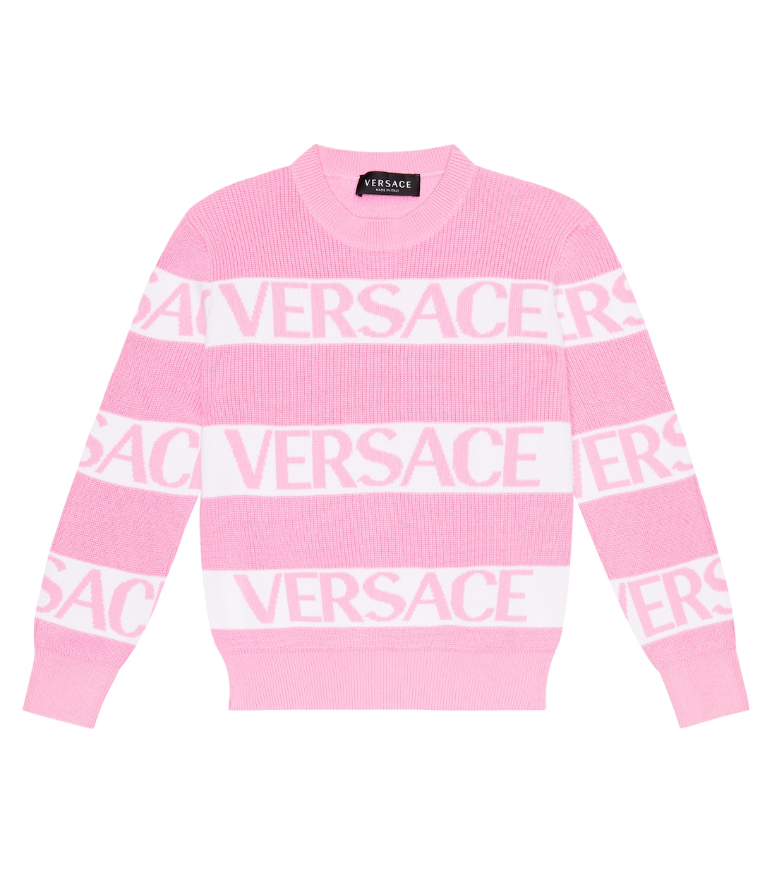 Pull en jacquard de coton à logo | Versace Kids