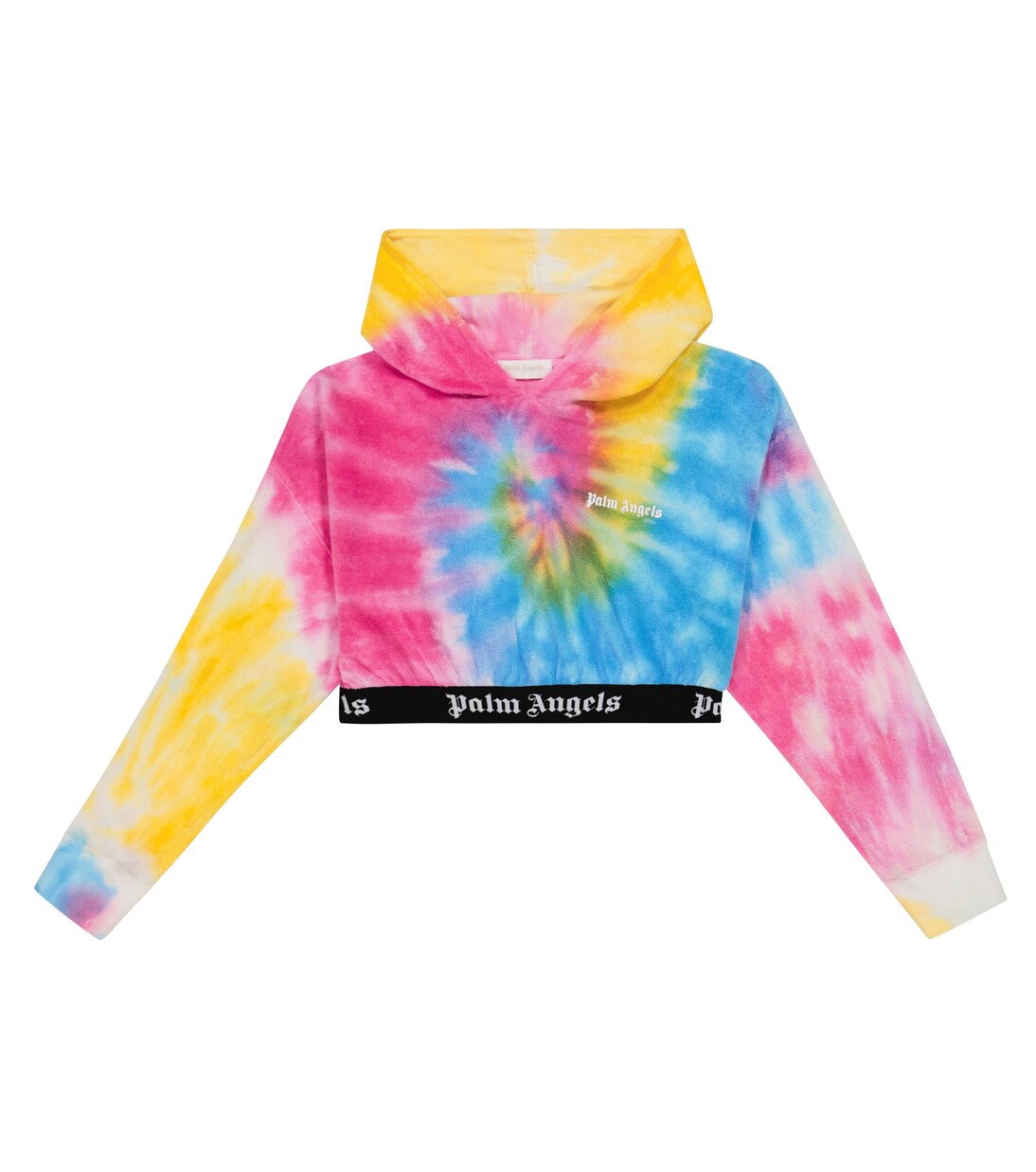 Sudadera cropped de algodón tie-dye | Palm Angels Kids