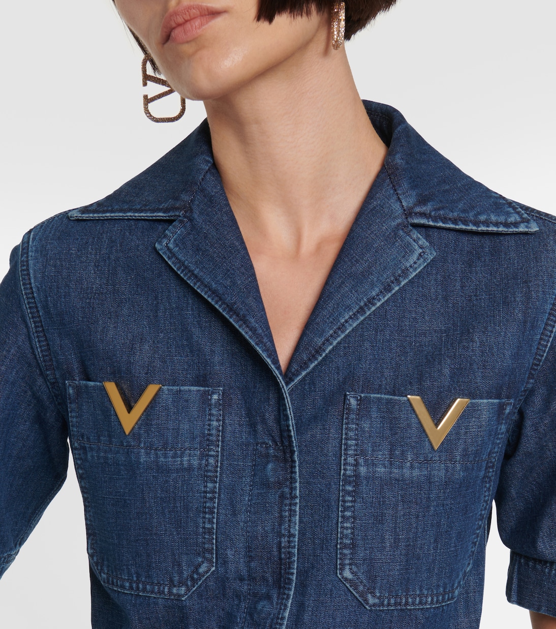 Combi-short en jean à ornements | Valentino