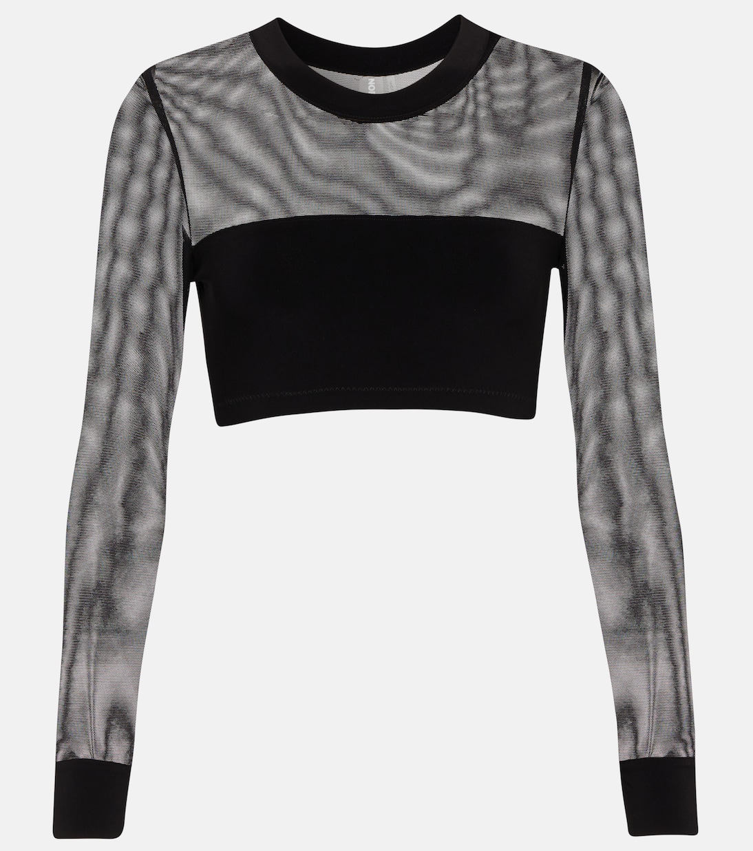 Crop top de malla y jersey | Norma Kamali