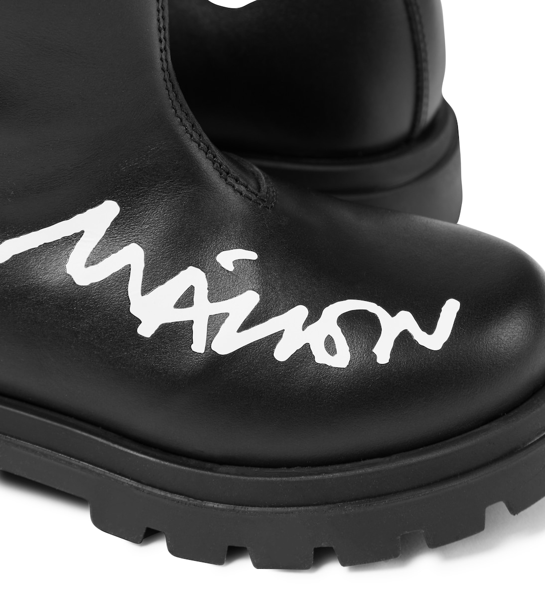 Logo leather boots | MM6 Maison Margiela Kids