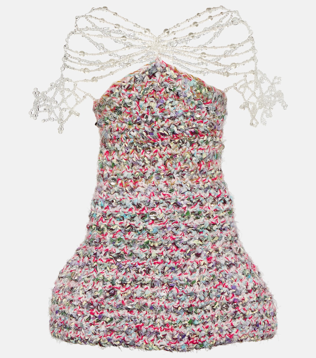 Beaded crochet minidress | Susan Fang