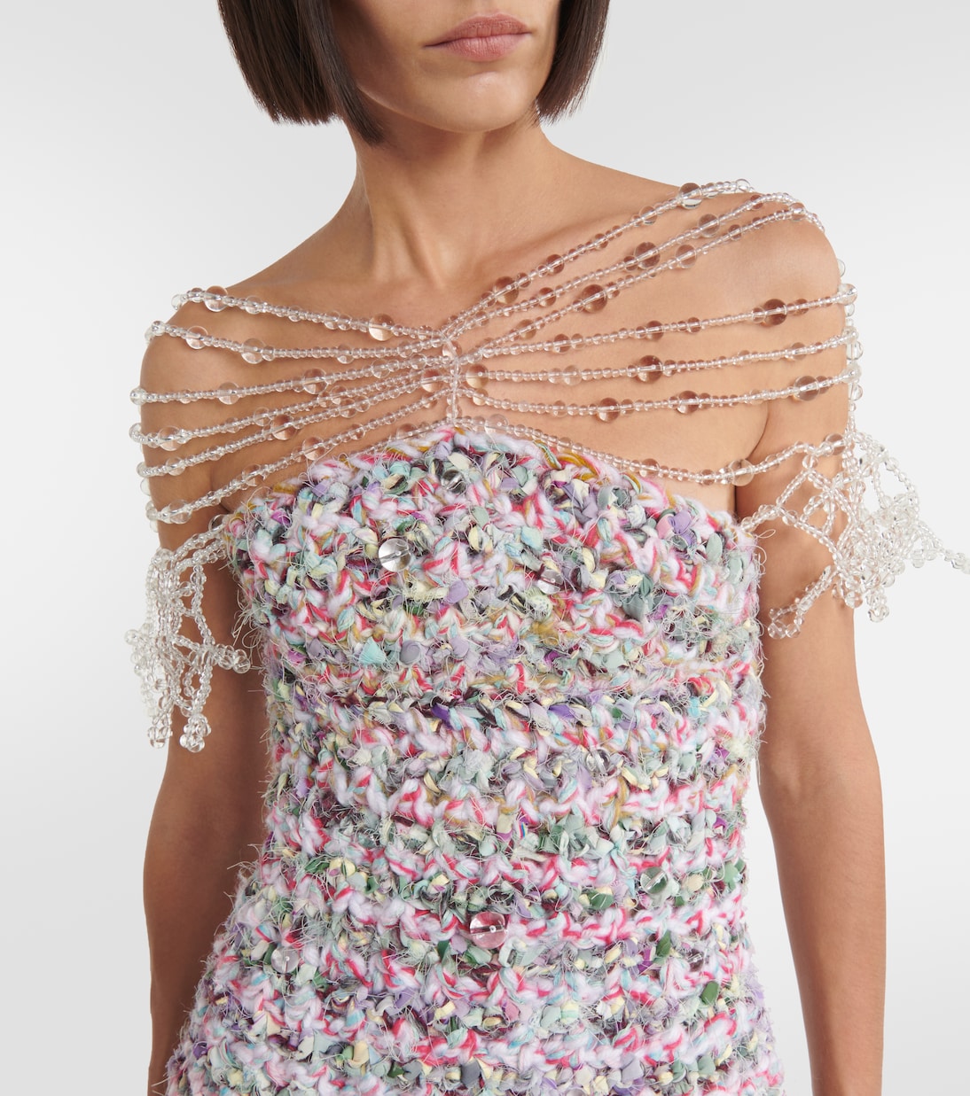Beaded crochet minidress | Susan Fang