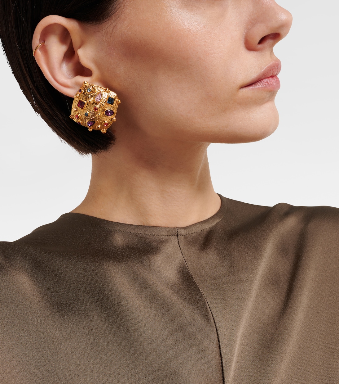 Deon embellished gold-plated earrings | Jennifer Behr