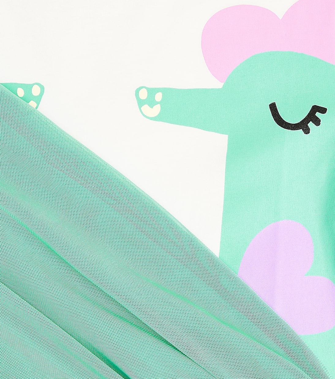 Bedrucktes Kleid aus Baumwolle mit Tüll | Stella McCartney Kids