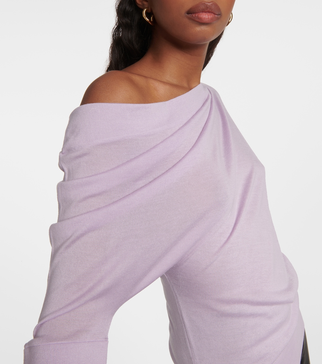 Jersey de cachemir y seda de un solo hombro | Tom Ford