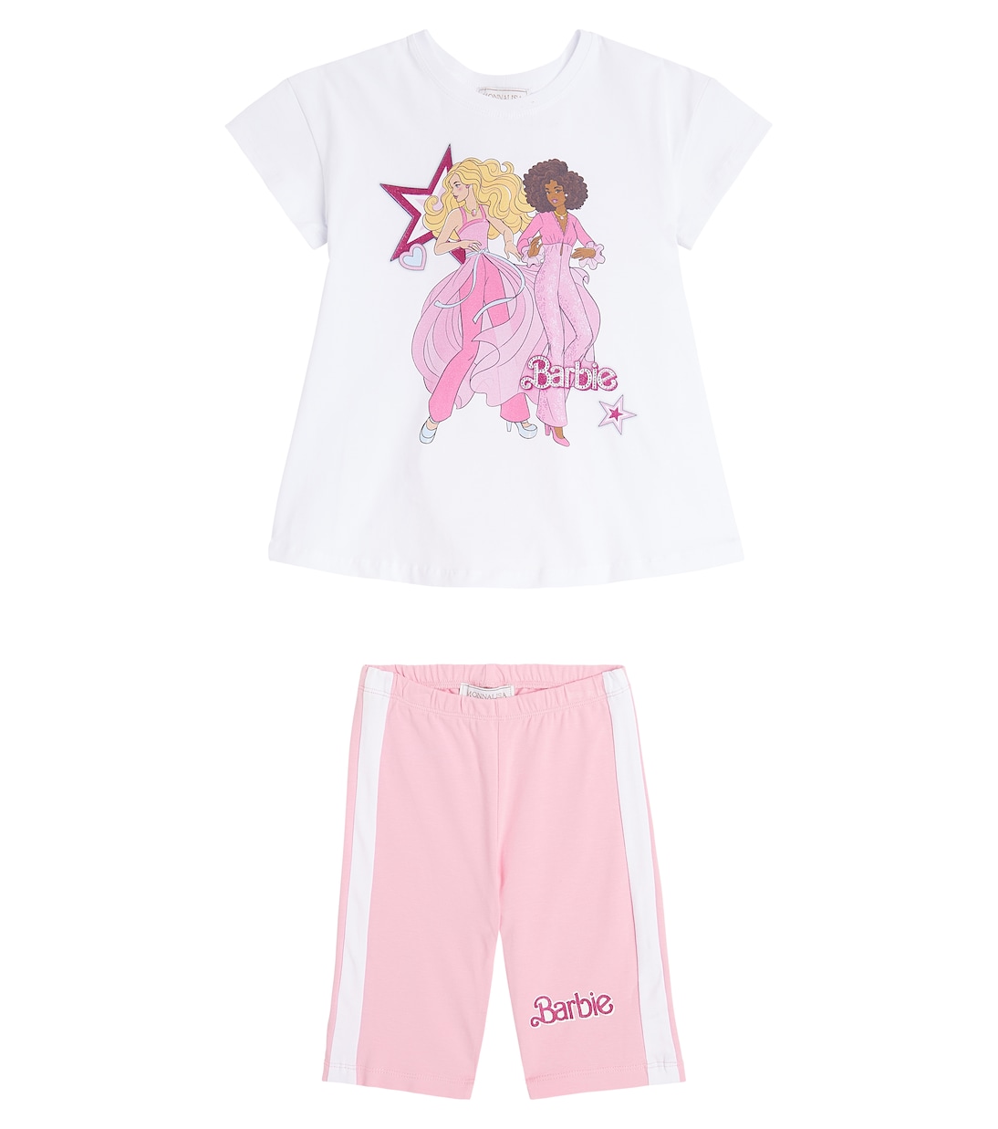 x Barbie® - T-shirt e shorts in jersey di cotone | Monnalisa