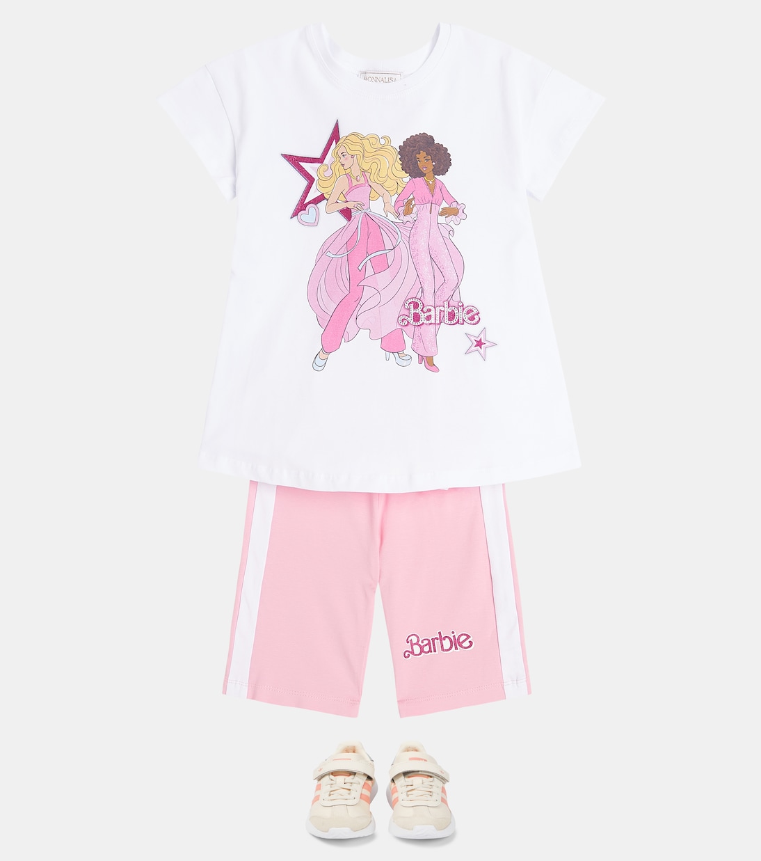 x Barbie® - T-shirt e shorts in jersey di cotone | Monnalisa