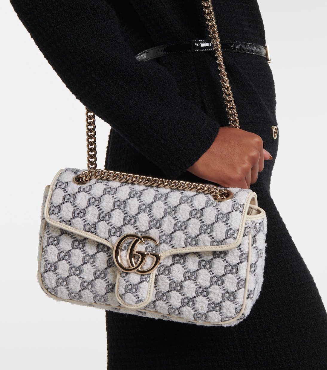 Schultertasche GG Marmont Small aus Tweed | Gucci
