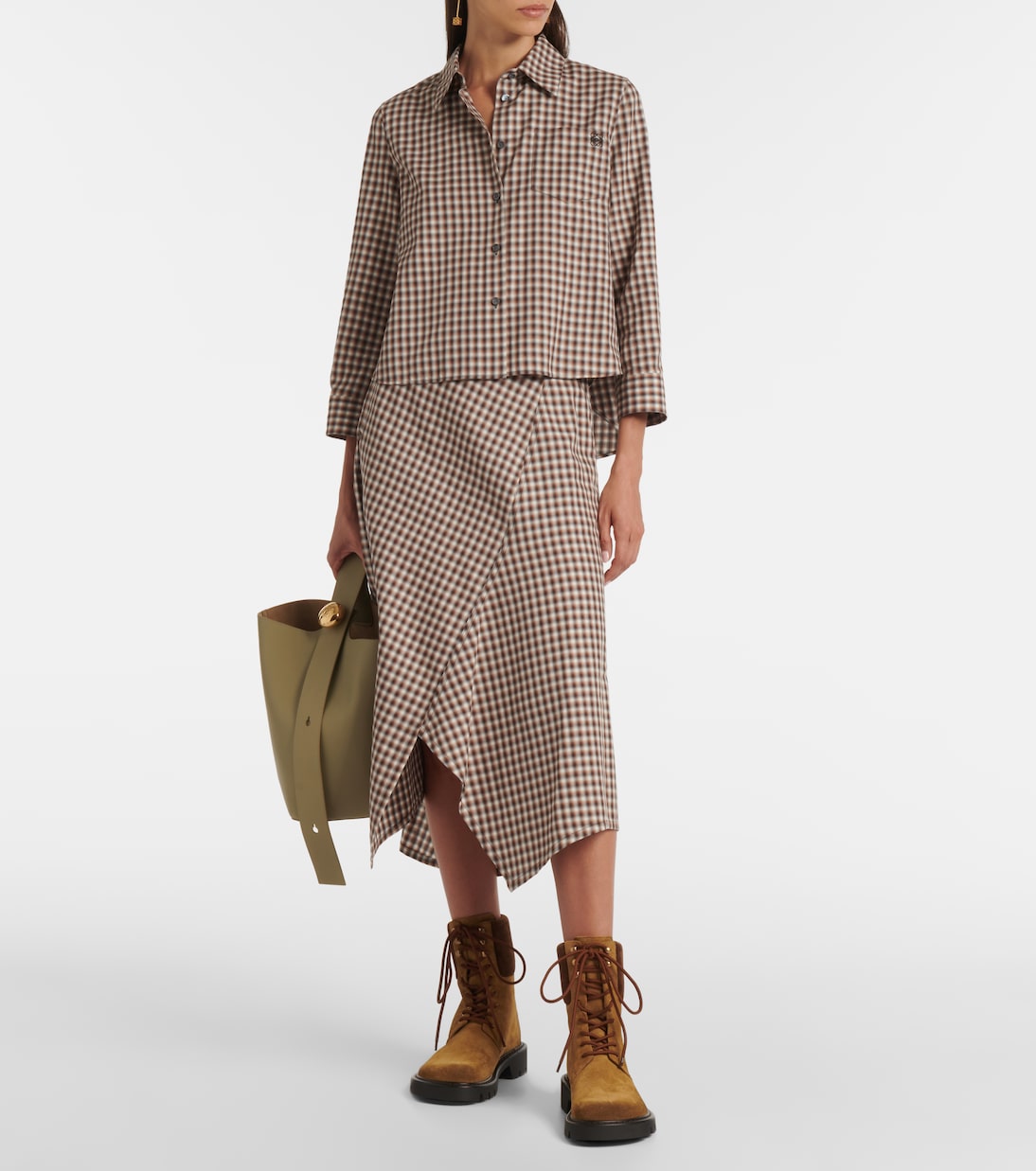 Anagram checked cotton shirt | Loewe