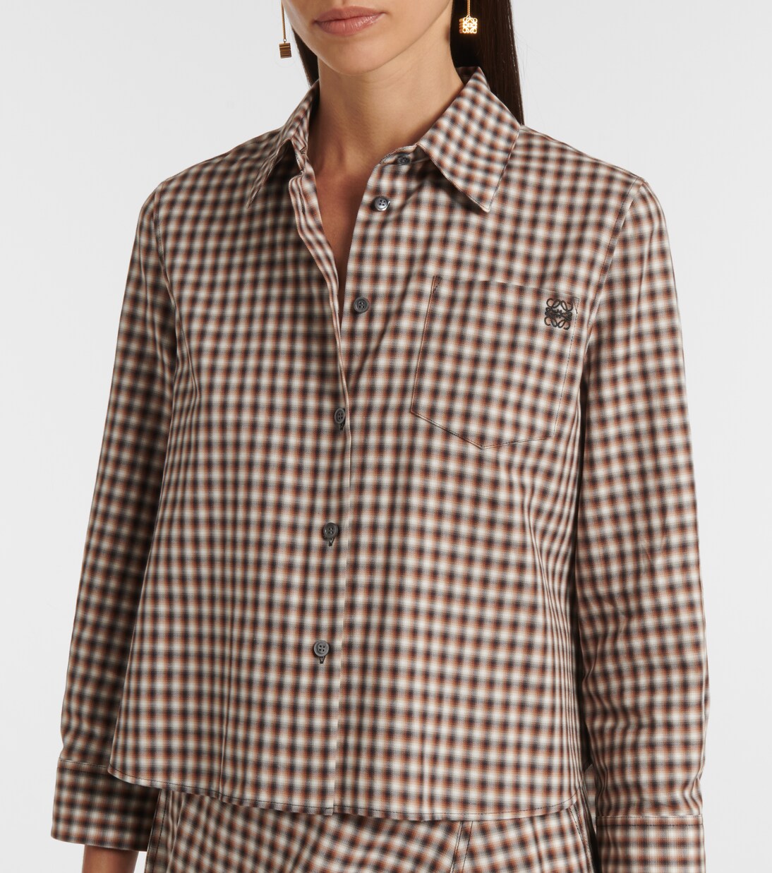 Anagram checked cotton shirt | Loewe