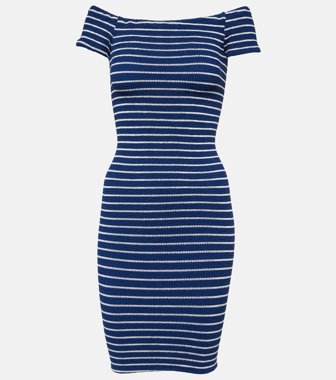 Grace striped off-shoulder midi dress | Hunza G