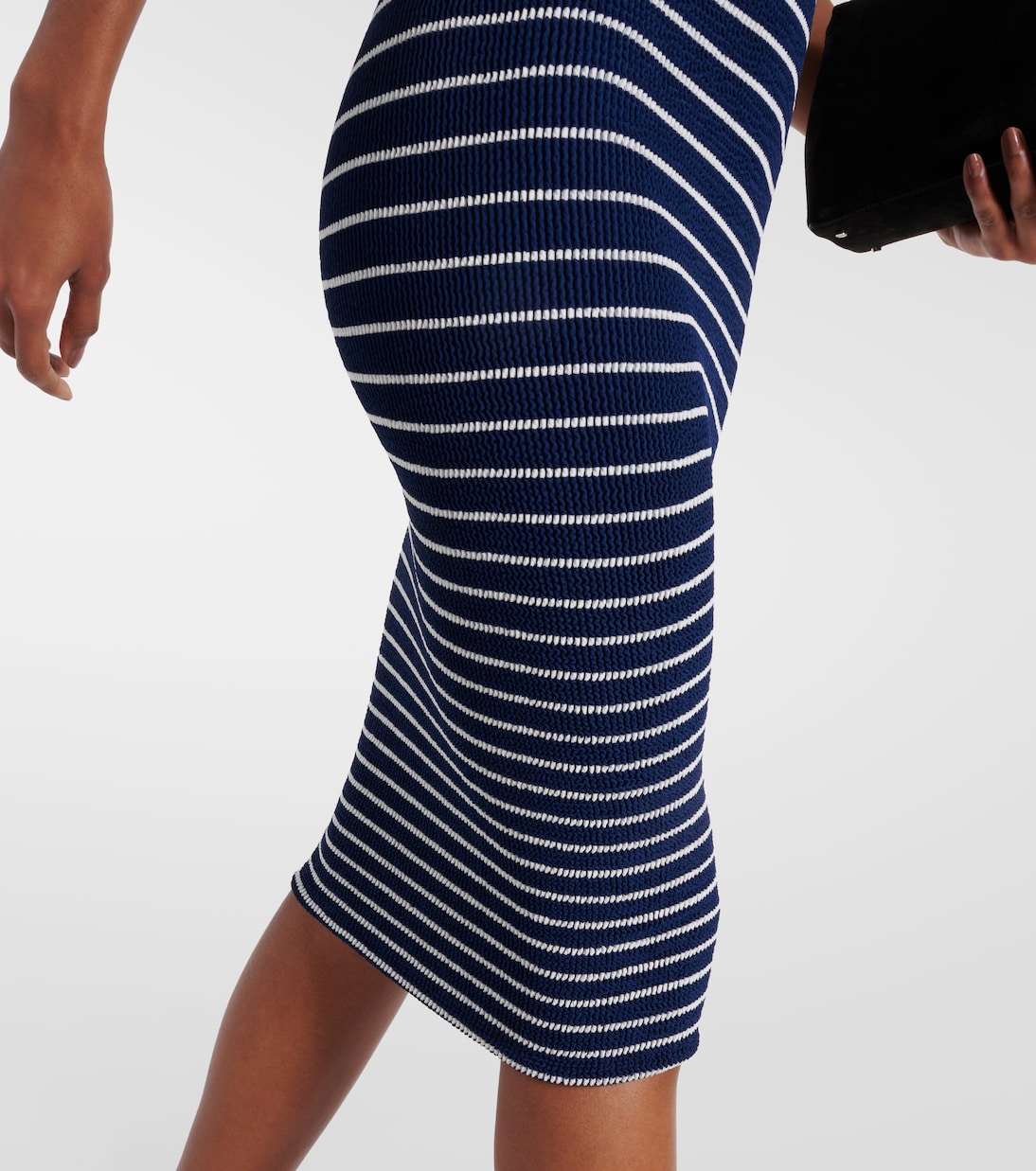 Grace striped off-shoulder midi dress | Hunza G